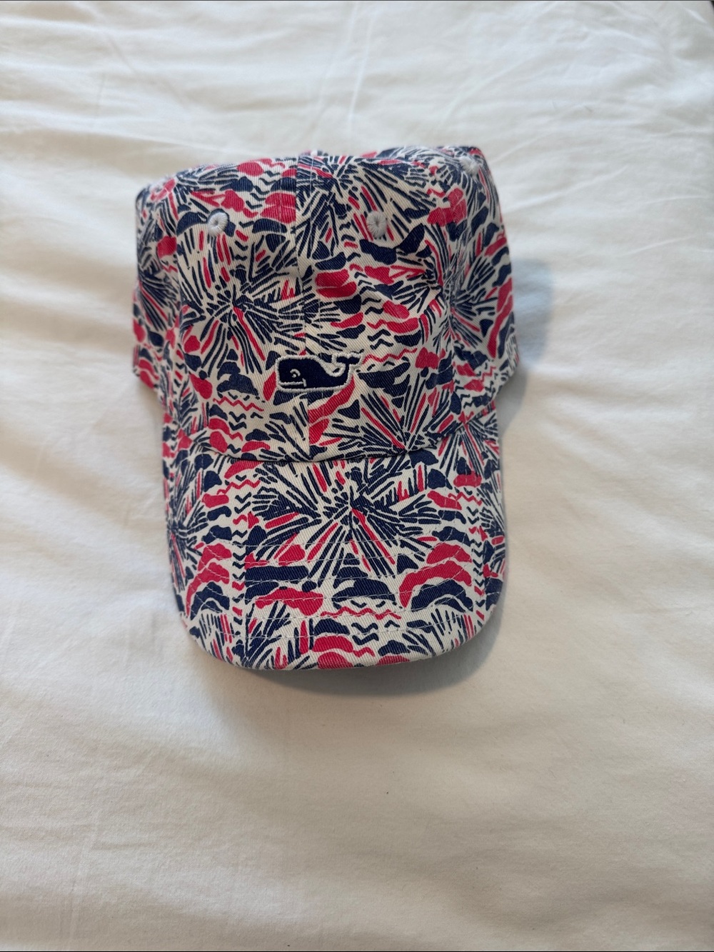 Kids Vineyard Vines Navy and Pink Logo Cap